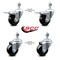 Service Caster 3 Inch Hard Rubber Swivel 12mm Threaded Stem Caster Total Lock Brakes, 2PK SCC-TSTTL20S314-HRS-M1215-2-S-2 - alternate 2